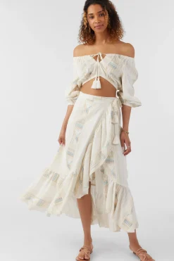 Women O’Neill Bottoms<ADILAH HIGH-LOW WRAP SKIRT