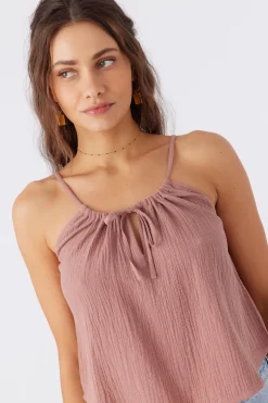 Women O’Neill Tops<ANYA CRINKLE DOUBLE GAUZE TANK TOP