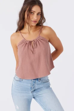 Women O’Neill Tops<ANYA CRINKLE DOUBLE GAUZE TANK TOP