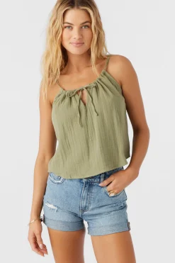 Women O’Neill Cover-Ups|Tops<ANYA CRINKLE DOUBLE GAUZE TANK TOP