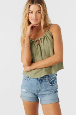 Women O’Neill Cover-Ups|Tops<ANYA CRINKLE DOUBLE GAUZE TANK TOP