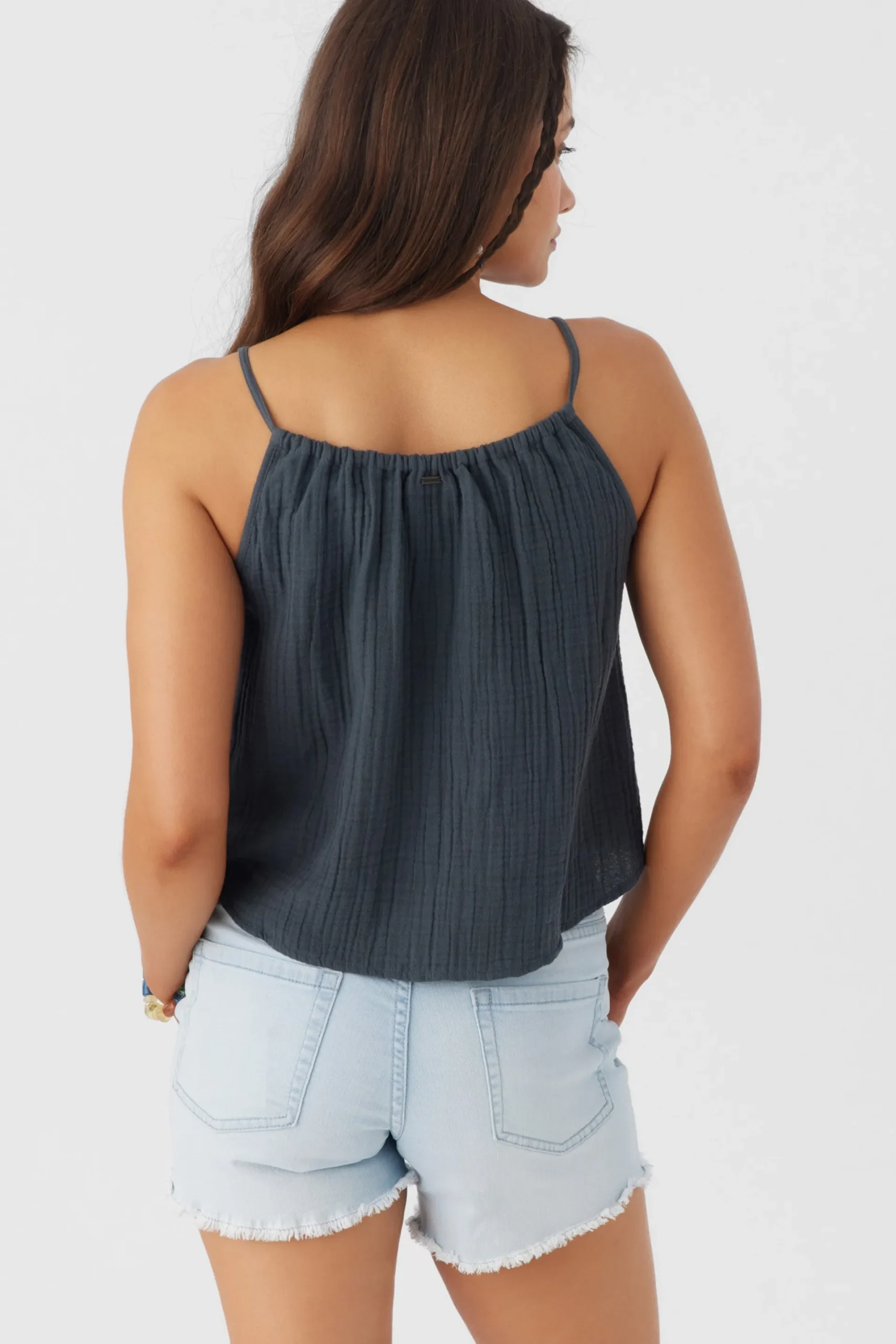 Women O’Neill Tops<ANYA CRINKLE DOUBLE GAUZE TANK TOP