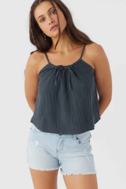 Women O’Neill Tops<ANYA CRINKLE DOUBLE GAUZE TANK TOP