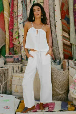 Women O’Neill Tops<ANYA CRINKLE DOUBLE GAUZE TANK TOP