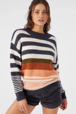Women O’Neill Sweaters, Hoodies & Fleece<BILLIE STRIPE MOCK NECK OVERSIZED SWEATER