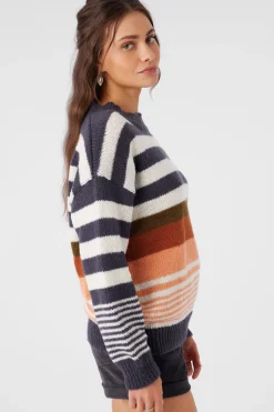 Women O’Neill Sweaters, Hoodies & Fleece<BILLIE STRIPE MOCK NECK OVERSIZED SWEATER