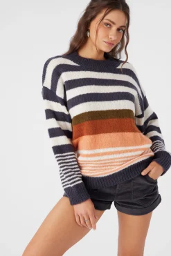 Women O’Neill Sweaters, Hoodies & Fleece<BILLIE STRIPE MOCK NECK OVERSIZED SWEATER