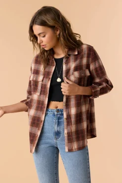 Women O’Neill Tops<BROOKS FLANNEL OVERSIZED FIT SHIRT