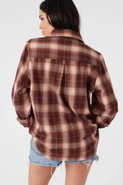 Women O’Neill Tops<BROOKS FLANNEL OVERSIZED FIT SHIRT