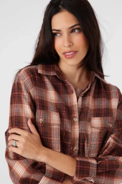 Women O’Neill Tops<BROOKS FLANNEL OVERSIZED FIT SHIRT