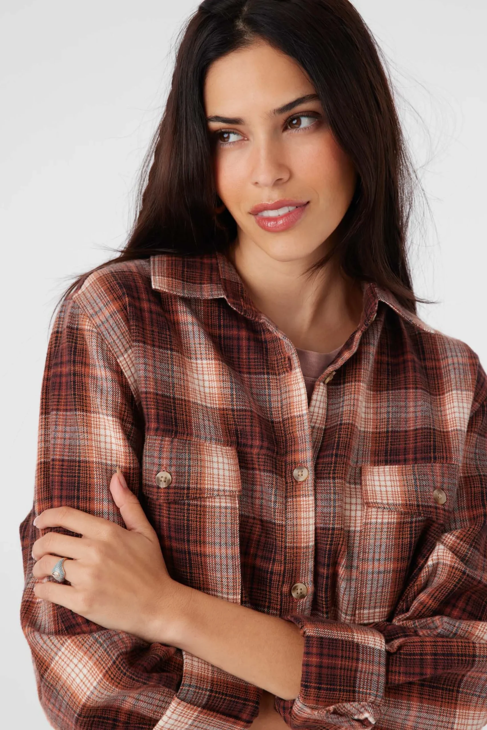 Women O’Neill Tops<BROOKS FLANNEL OVERSIZED FIT SHIRT