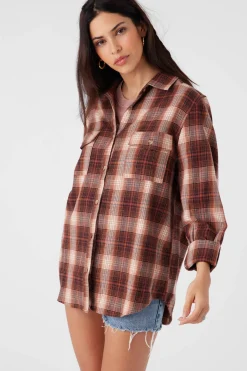 Women O’Neill Tops<BROOKS FLANNEL OVERSIZED FIT SHIRT