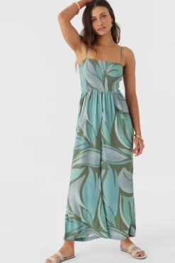 Women O’Neill Jumpsuits & Rompers<CADE LORETA PRINT SMOCKED JUMPSUIT
