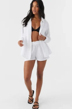 Women O’Neill Cover-Ups<CARLA CRINKLE DOUBLE GAUZE BEACH SHORTS
