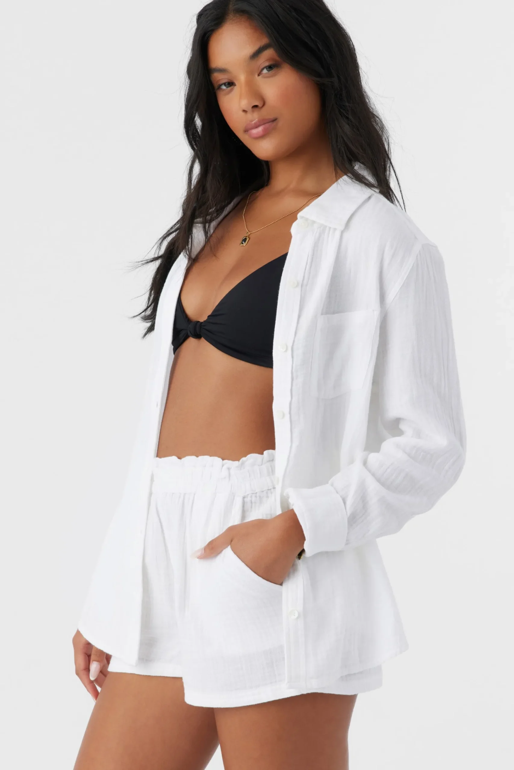 Women O’Neill Cover-Ups<CARLA CRINKLE DOUBLE GAUZE BEACH SHORTS