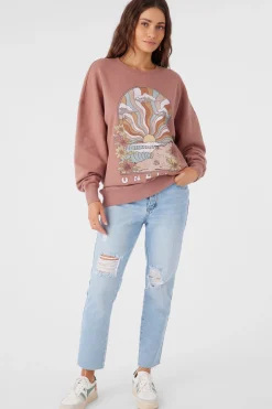Women O’Neill Sweaters, Hoodies & Fleece<CHOICE CREW NECK OVERSIZED FIT FLEECE PULLOVER