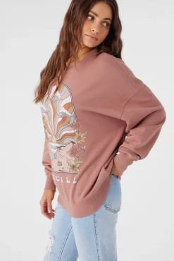 Women O’Neill Sweaters, Hoodies & Fleece<CHOICE CREW NECK OVERSIZED FIT FLEECE PULLOVER