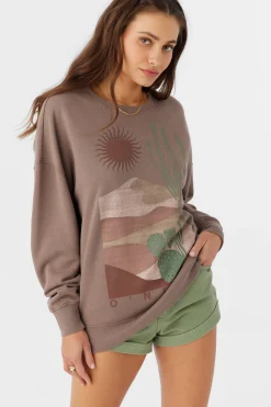Women O’Neill Graphic Tees & Tanks<CHOICE CREW NECK OVERSIZED FIT FLEECE PULLOVER