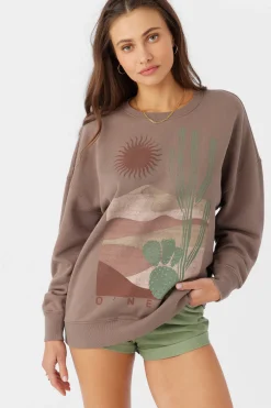 Women O’Neill Graphic Tees & Tanks<CHOICE CREW NECK OVERSIZED FIT FLEECE PULLOVER