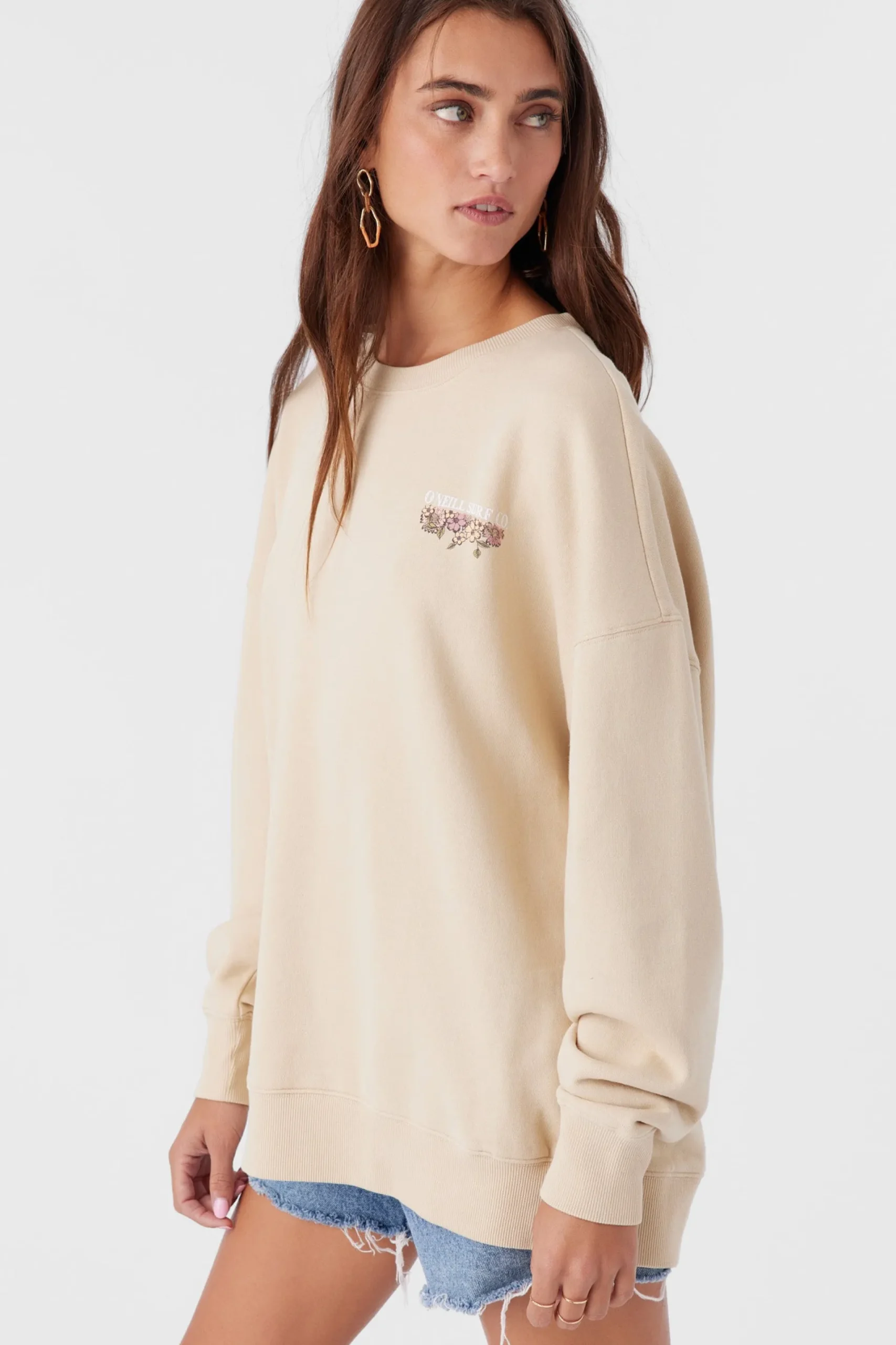 Women O’Neill Graphic Tees & Tanks<CHOICE CREW NECK OVERSIZED FIT FLEECE PULLOVER