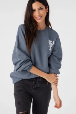 Women O’Neill Sweaters, Hoodies & Fleece|Graphic Tees & Tanks<CHOICE CREW NECK OVERSIZED FIT FLEECE PULLOVER
