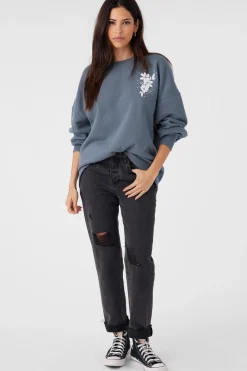 Women O’Neill Sweaters, Hoodies & Fleece|Graphic Tees & Tanks<CHOICE CREW NECK OVERSIZED FIT FLEECE PULLOVER