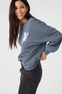 Women O’Neill Sweaters, Hoodies & Fleece|Graphic Tees & Tanks<CHOICE CREW NECK OVERSIZED FIT FLEECE PULLOVER