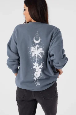 Women O’Neill Sweaters, Hoodies & Fleece|Graphic Tees & Tanks<CHOICE CREW NECK OVERSIZED FIT FLEECE PULLOVER