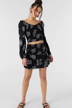 Women O’Neill Bottoms<CIERRA NADIA PAISLEY SMOCKED MINI SKIRT
