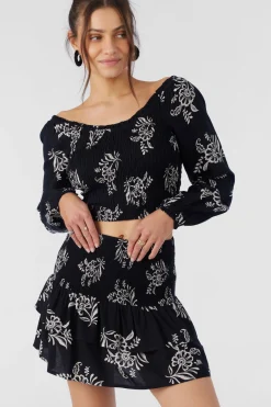 Women O’Neill Bottoms<CIERRA NADIA PAISLEY SMOCKED MINI SKIRT
