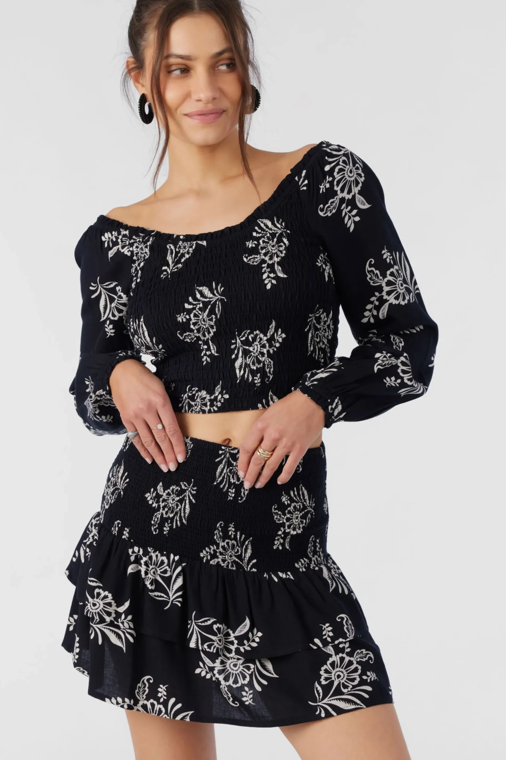 Women O’Neill Bottoms<CIERRA NADIA PAISLEY SMOCKED MINI SKIRT