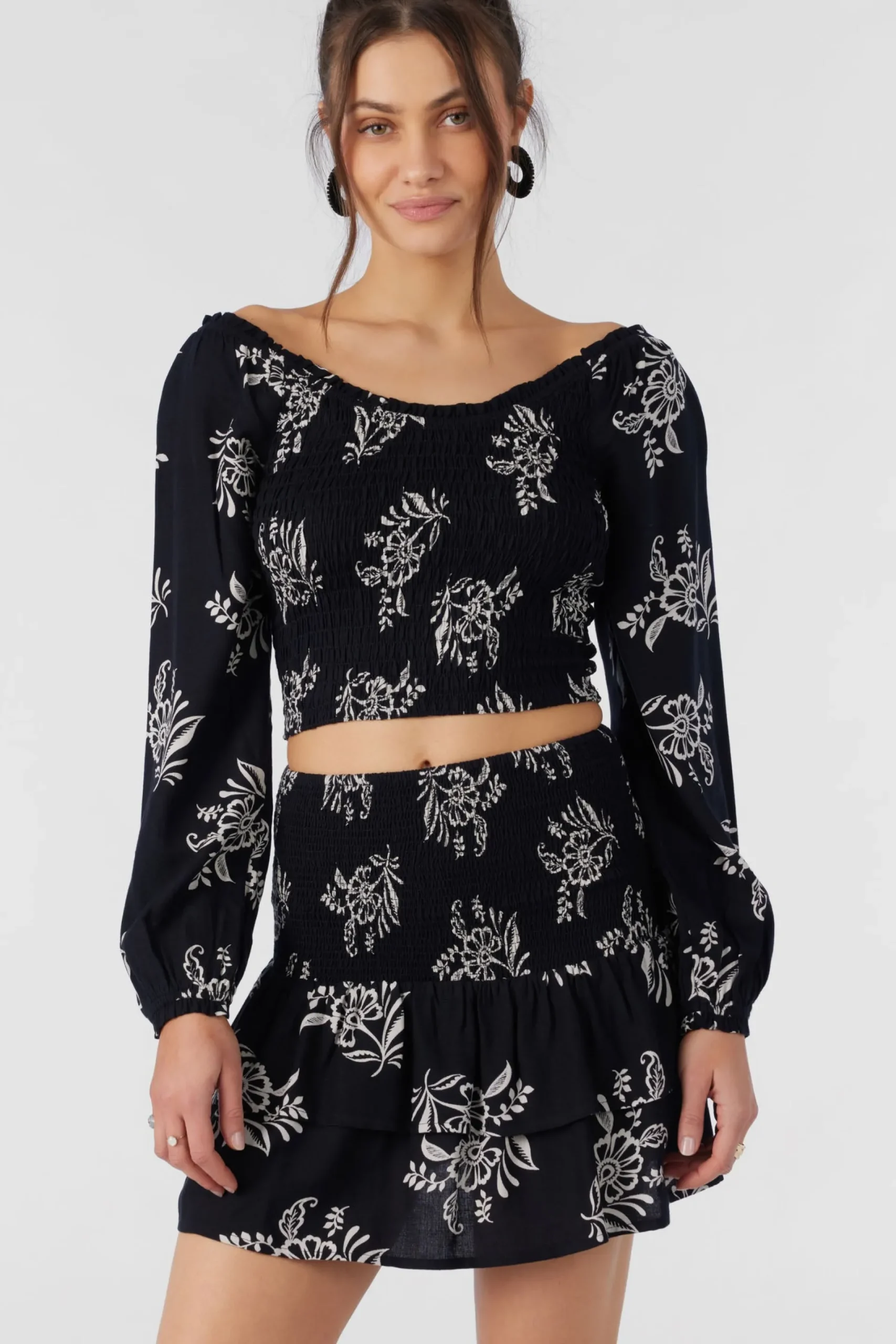 Women O’Neill Bottoms<CIERRA NADIA PAISLEY SMOCKED MINI SKIRT