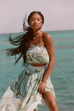 Women O’Neill Tops<DANNY LORETA PRINT STRAPLESS CROP TOP
