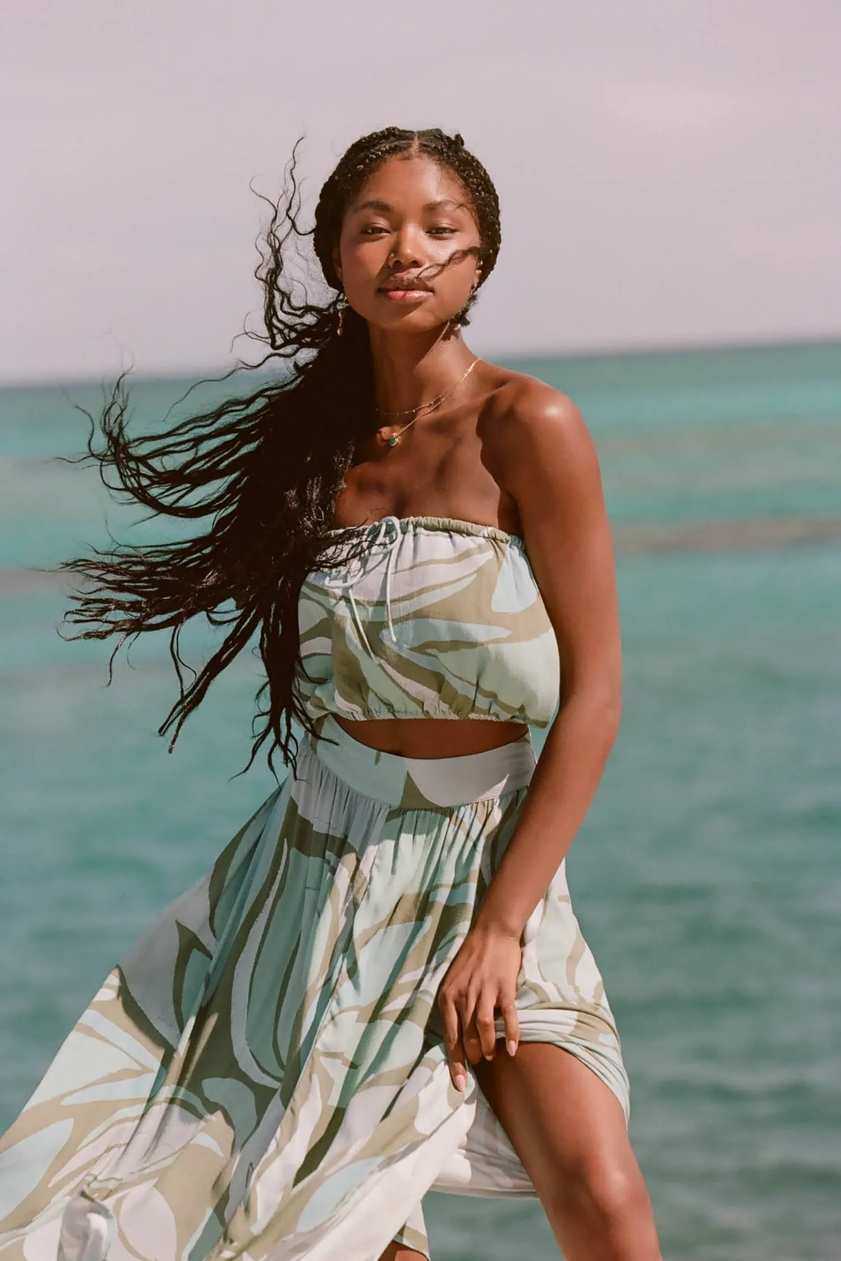 Women O’Neill Tops<DANNY LORETA PRINT STRAPLESS CROP TOP