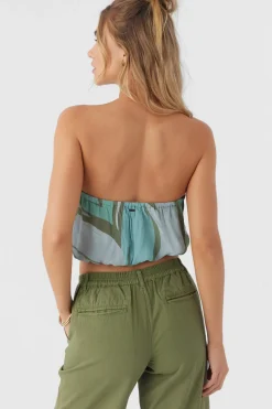 Women O’Neill Tops<DANNY LORETA PRINT STRAPLESS CROP TOP