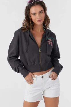 Women O’Neill Graphic Tees & Tanks<DARCIE HOODED ZIP FLEECE JACKET