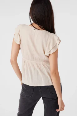 Women O’Neill Tops<DEJI SOLID FLUTTER SLEEVE TOP