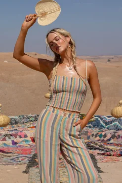 Women O’Neill Tops<DREZ BEACHBOUND STRIPE SMOCKED TANK TOP