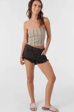 Women O’Neill Tops<DREZ BEACHBOUND STRIPE SMOCKED TANK TOP