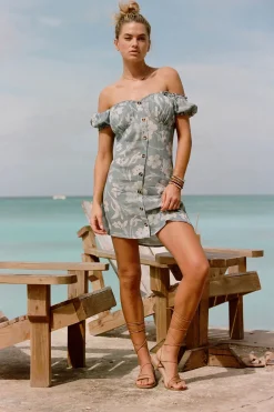 Women O’Neill Dresses<ELLISON EMILIA FLORAL OFF-THE-SHOULDER MINI DRESS