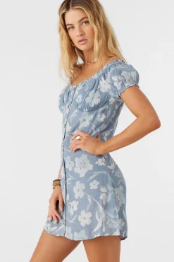 Women O’Neill Dresses<ELLISON EMILIA FLORAL OFF-THE-SHOULDER MINI DRESS
