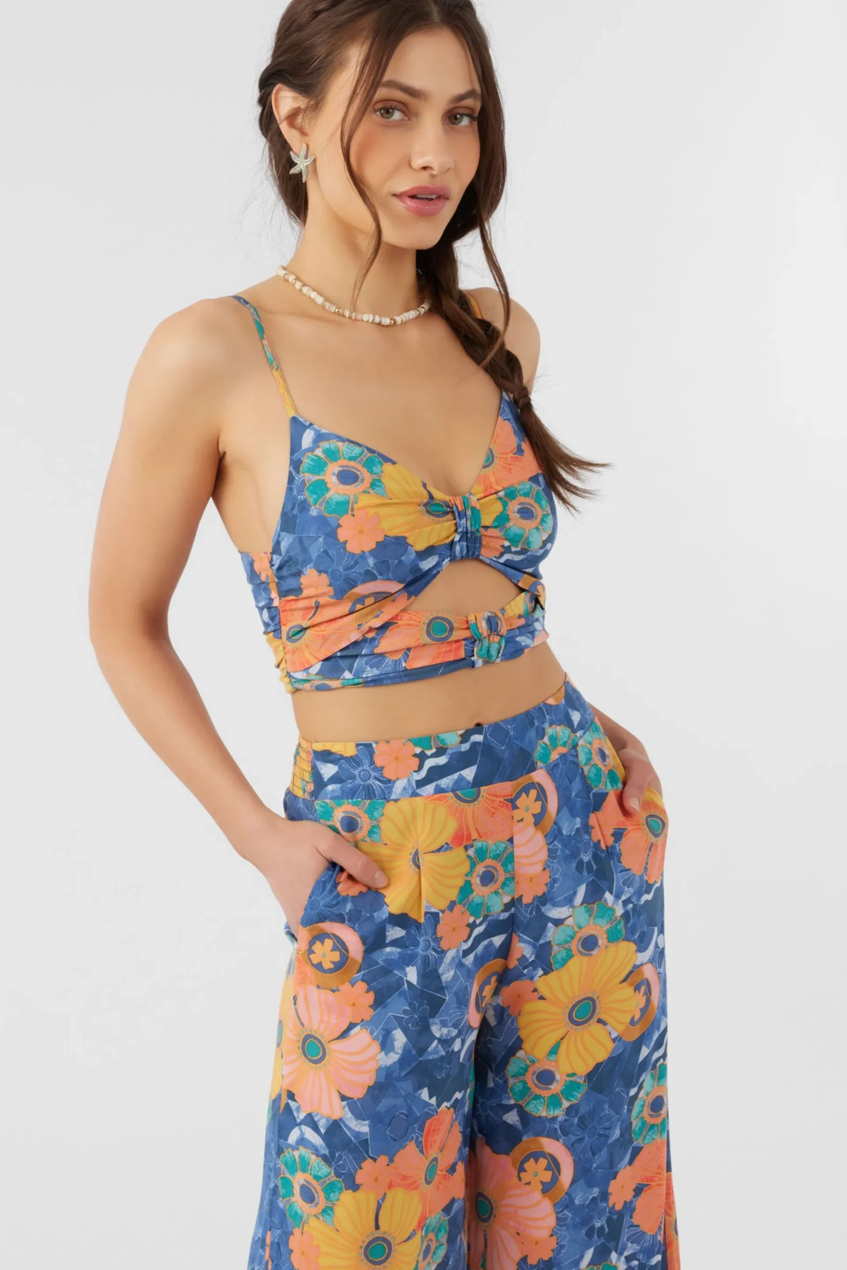 Women O’Neill Tops<FARRAH JADIA FLORAL CROP TOP