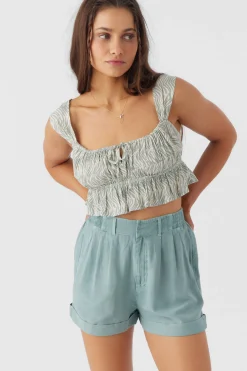 Women O’Neill Tops<GABBIE ZEBRA TEXTURE CROP TOP