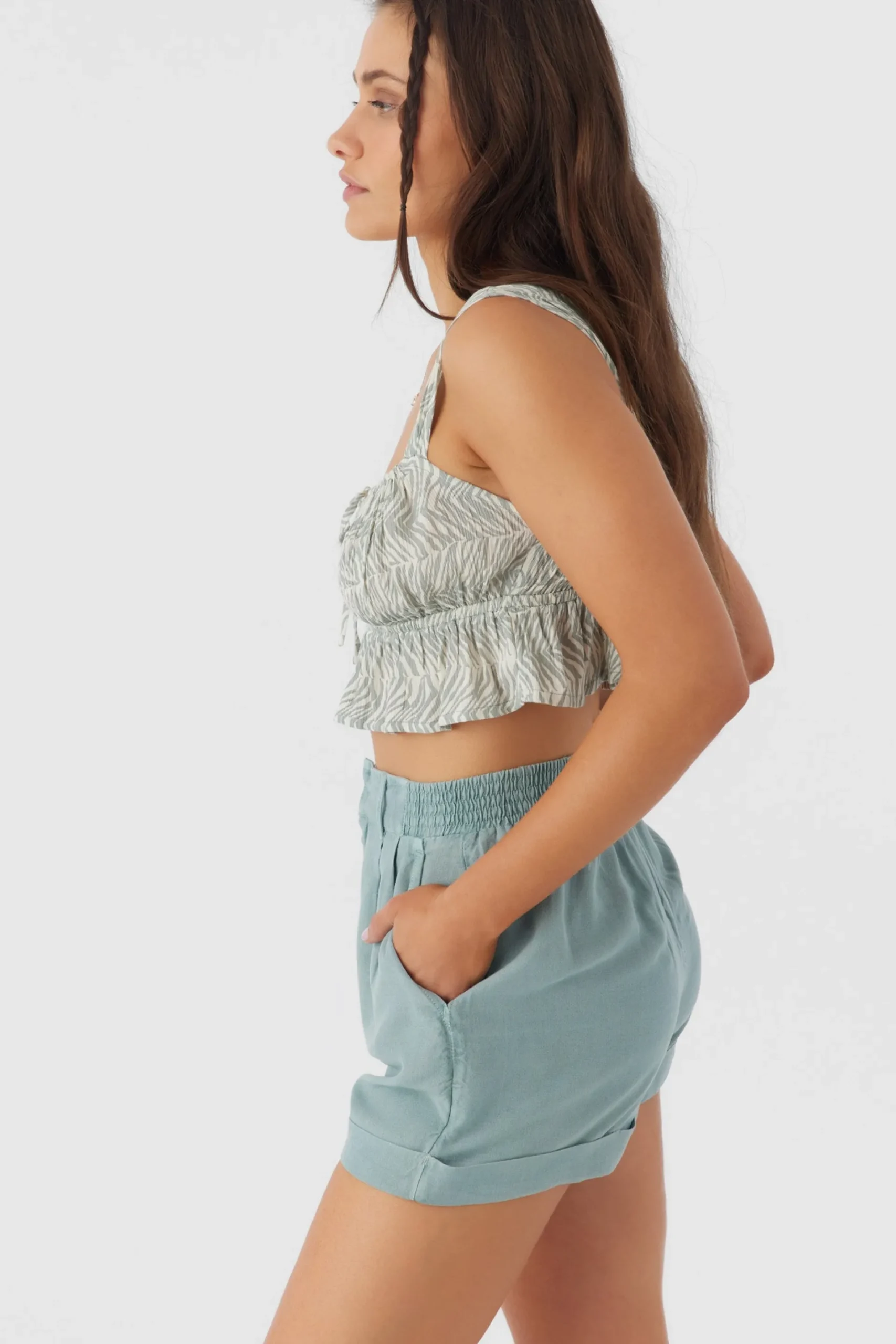 Women O’Neill Tops<GABBIE ZEBRA TEXTURE CROP TOP