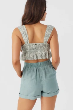 Women O’Neill Tops<GABBIE ZEBRA TEXTURE CROP TOP
