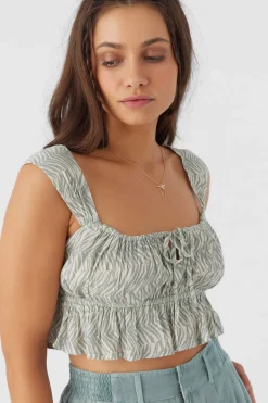 Women O’Neill Tops<GABBIE ZEBRA TEXTURE CROP TOP