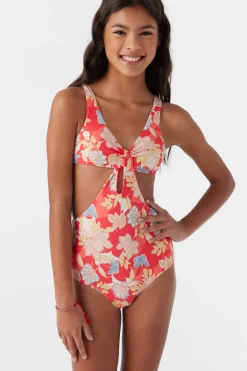 Women/Kids O’Neill One-Pieces|One Pieces<GIRL'S ANTALYA FLORAL TWIST FRONT ONE-PIECE