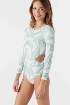 Women/Kids O’Neill One-Pieces|One Pieces<GIRL'S BEACH HUT GEO CUT OUT SURF SUIT
