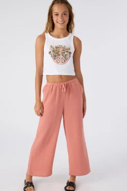 Kids O’Neill Bottoms<GIRL'S BRENDITA CRINKLE DOUBLE GAUZE PANTS