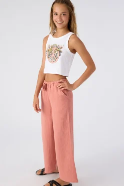Kids O’Neill Bottoms<GIRL'S BRENDITA CRINKLE DOUBLE GAUZE PANTS
